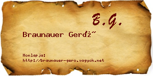 Braunauer Gerő névjegykártya